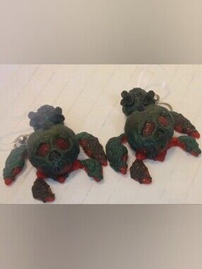 3D Earrings Sea Turtle Pumpkin Gothic Design Pierced Dangle Drop New See Pics